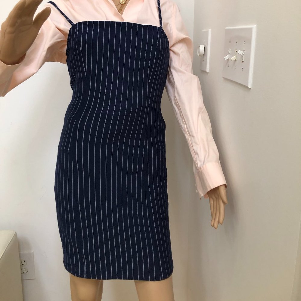 Pin-Stripe Sexy Pinafore Dress!